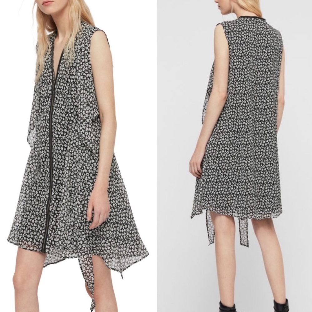 NWOT All Saints Jayda Scatter Dress in Gray XS